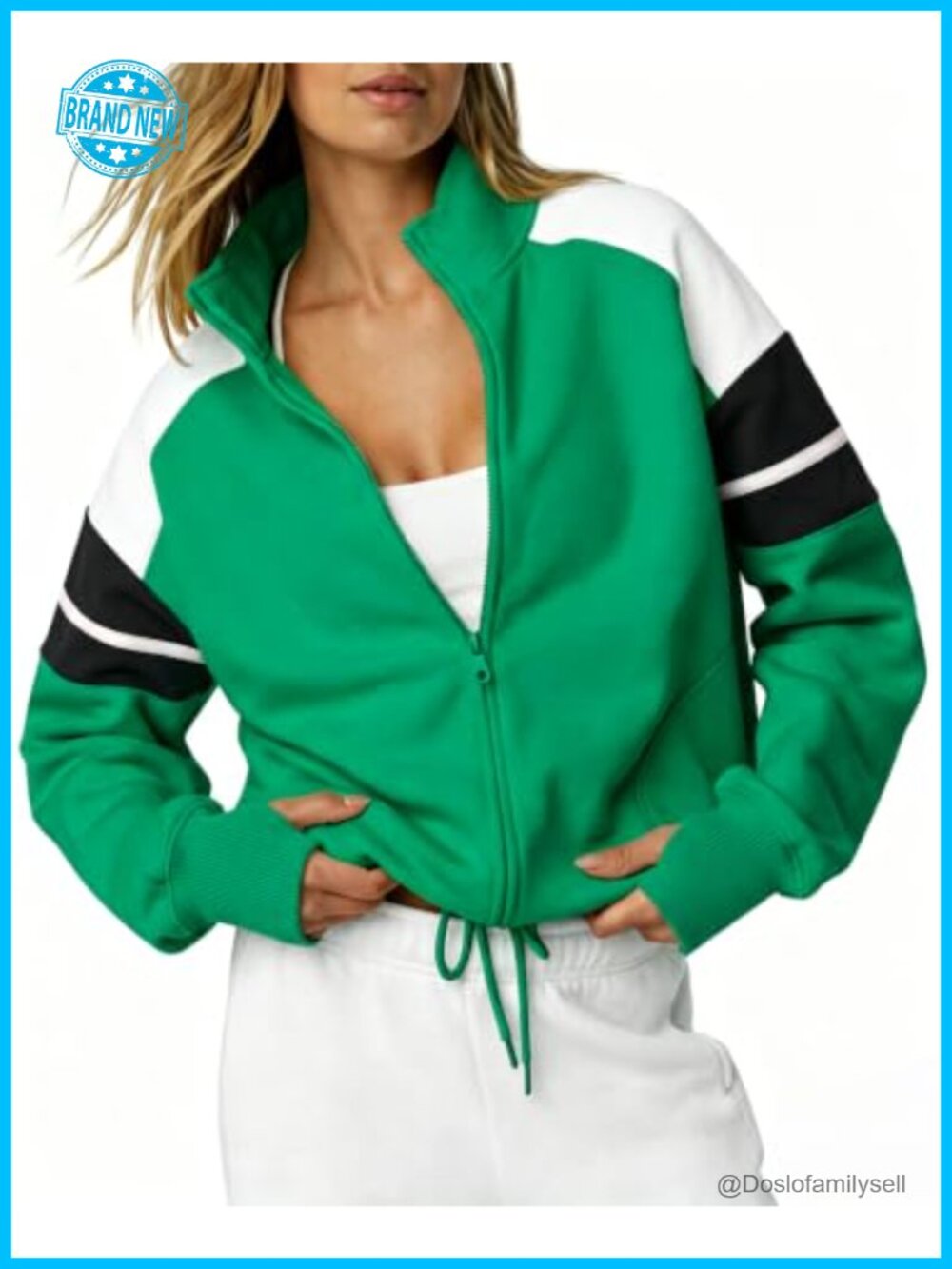 Fleece Zip Up Sweatshirt Oversized Loose Fit Long Sleeve Mock Neck Jacket